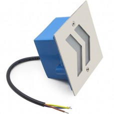 Φωτιστικό Χωνευτό Τετράγωνο LED 1W 230V 3000K Θερμό Φως Αλουμινίου Inox IP65